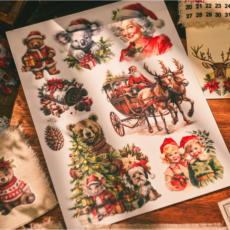 Retro Christmas Rub-on Stickers
