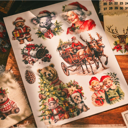 Retro Christmas Rub-on Stickers