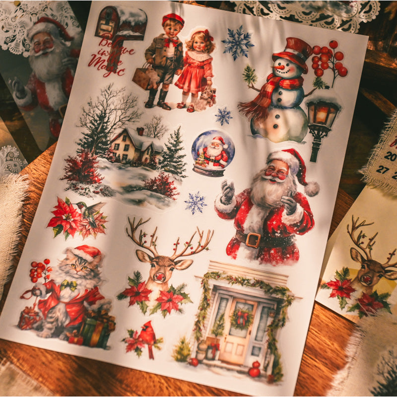 Retro Christmas Rub-on Stickers