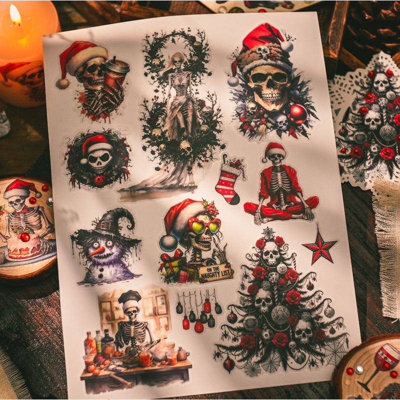 Dark Christmas Rub-on Stickers
