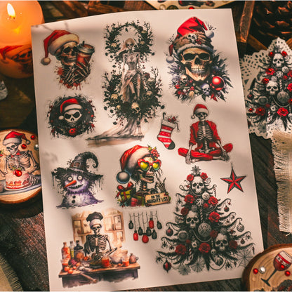 Dark Christmas Rub-on Stickers