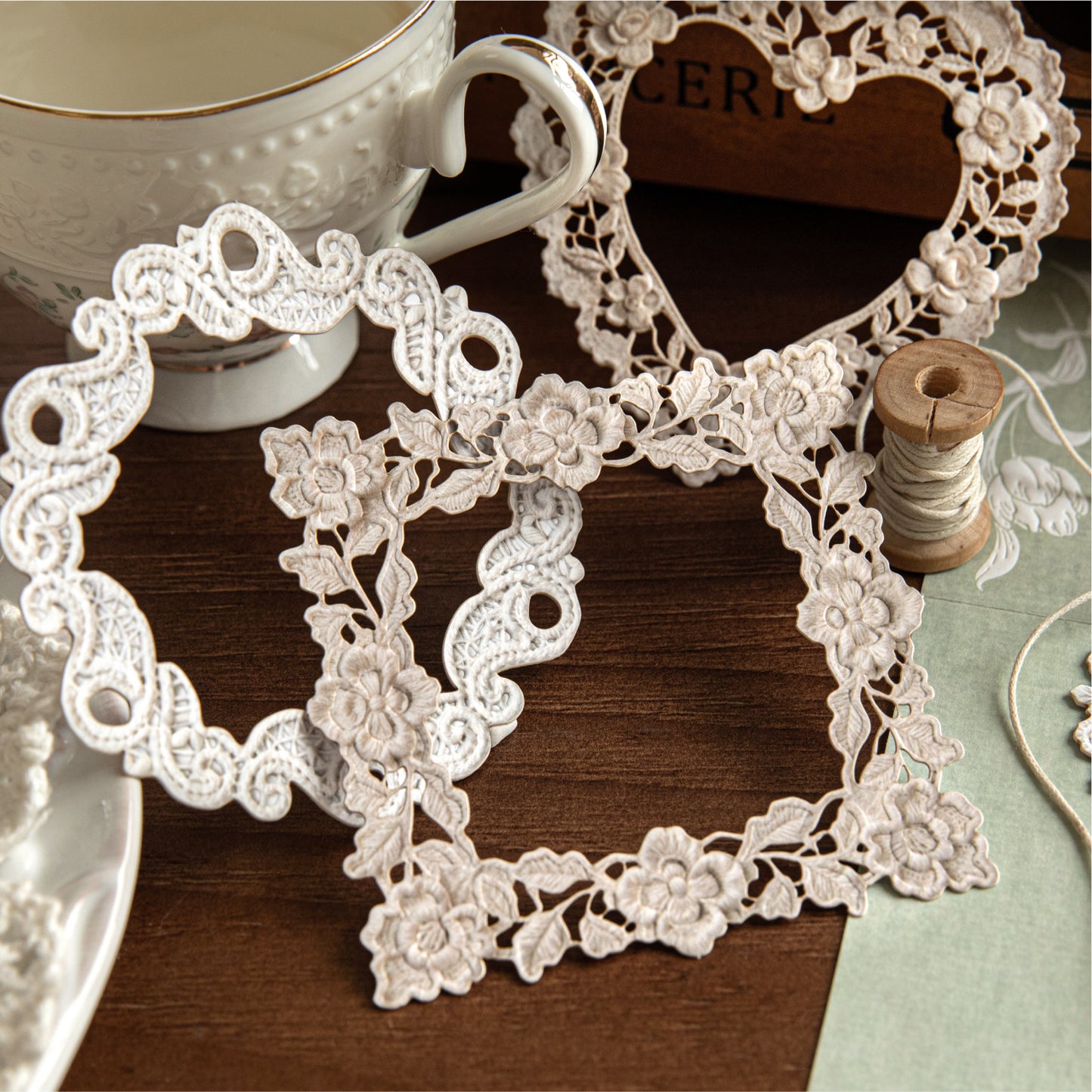 Crochet Floral Letter Frame Papers