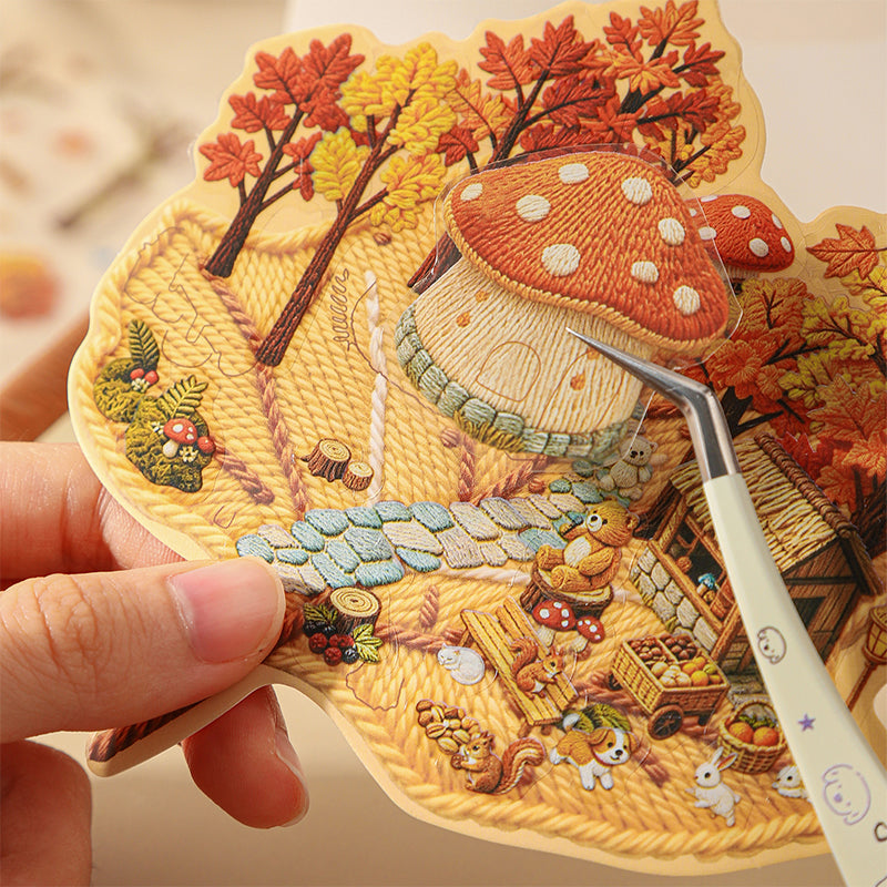 Embroidered Autumn Stickers