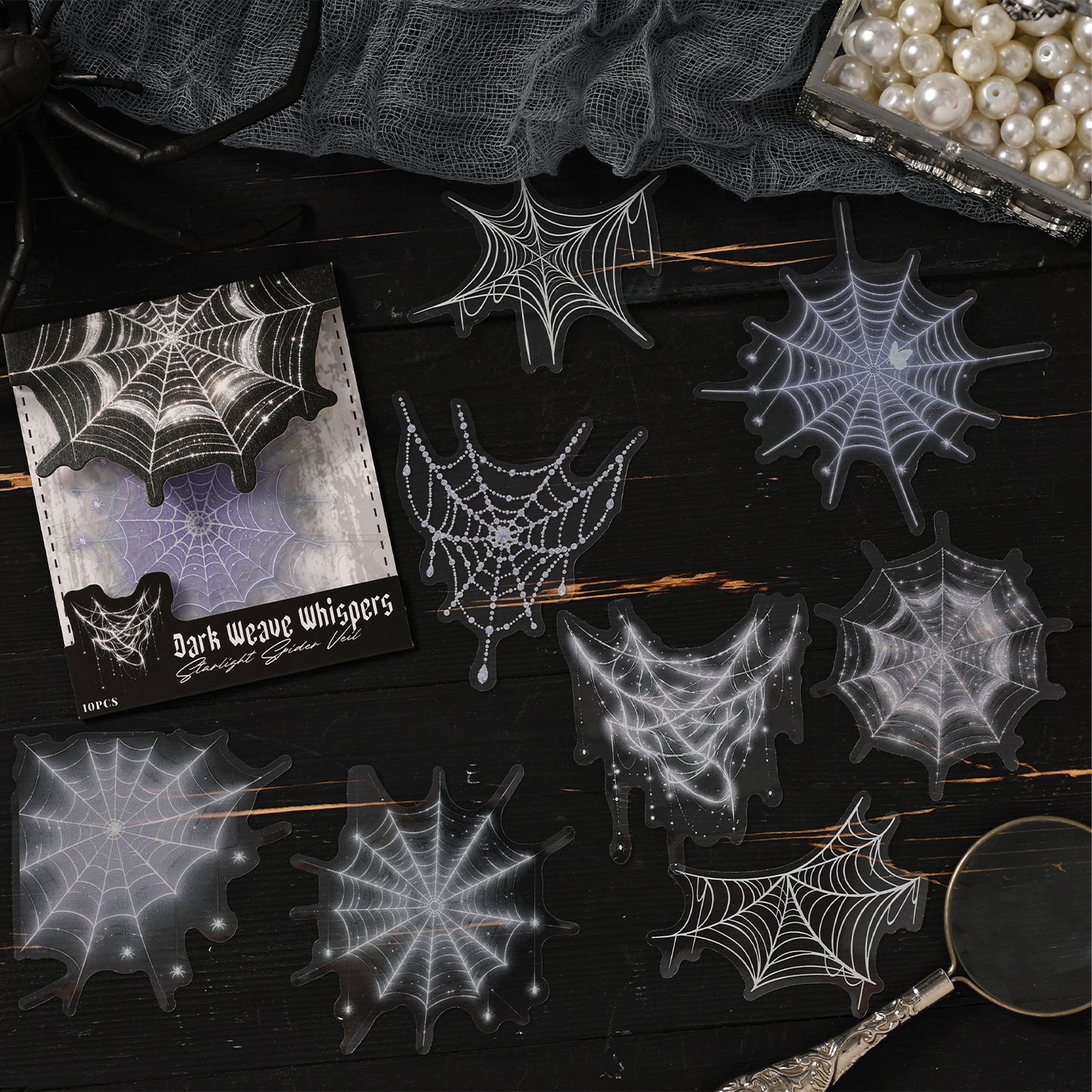 Vintage Spider Web Stickers