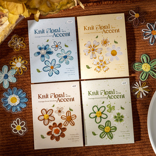 Vintage Embroidered Floral Stickers