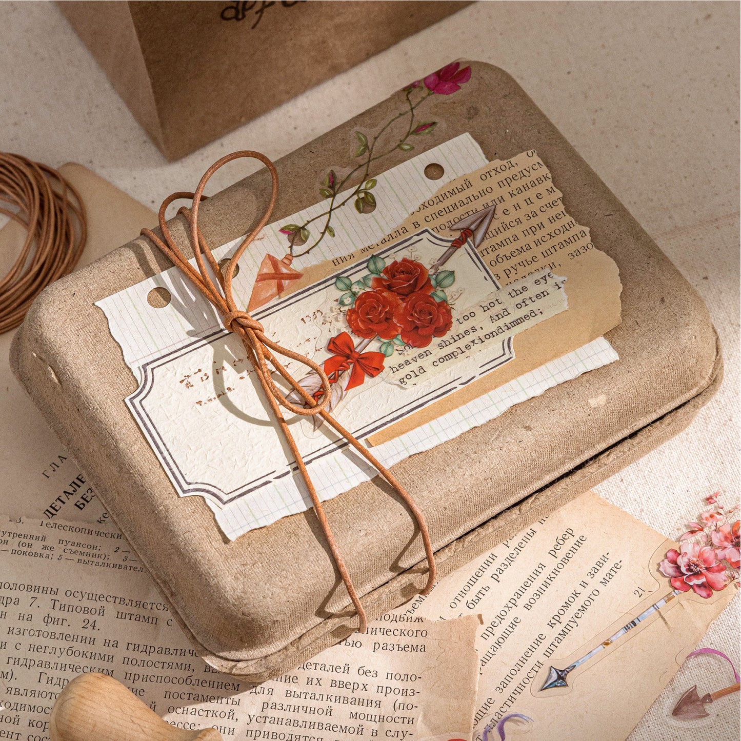 Vintage Feather Traces Stickers