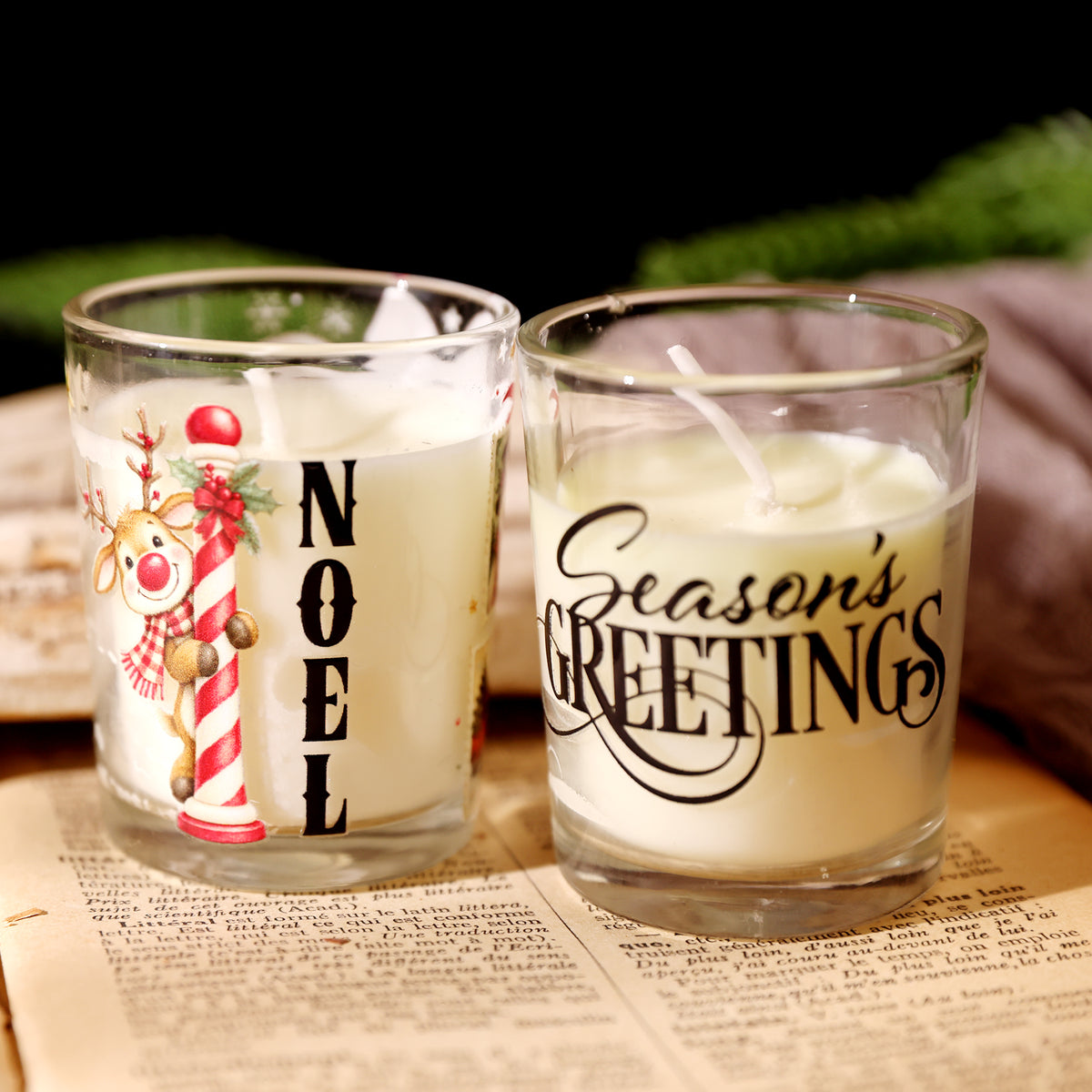 Christmas Typography Black Transfer Stickers
