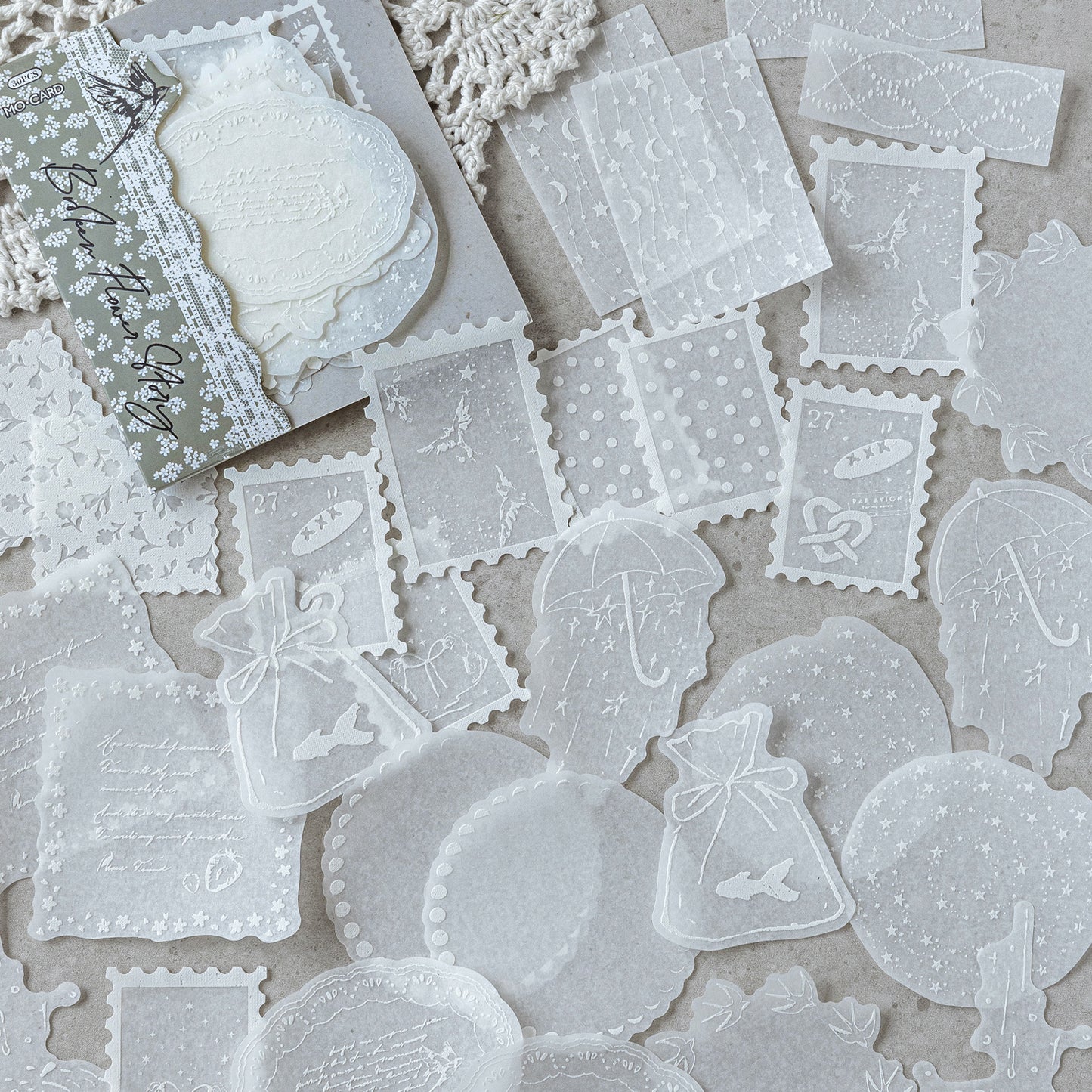 White Mist Journal Puffy Stickers