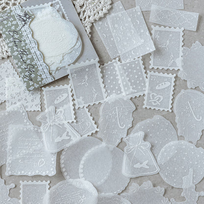 White Mist Journal Puffy Stickers