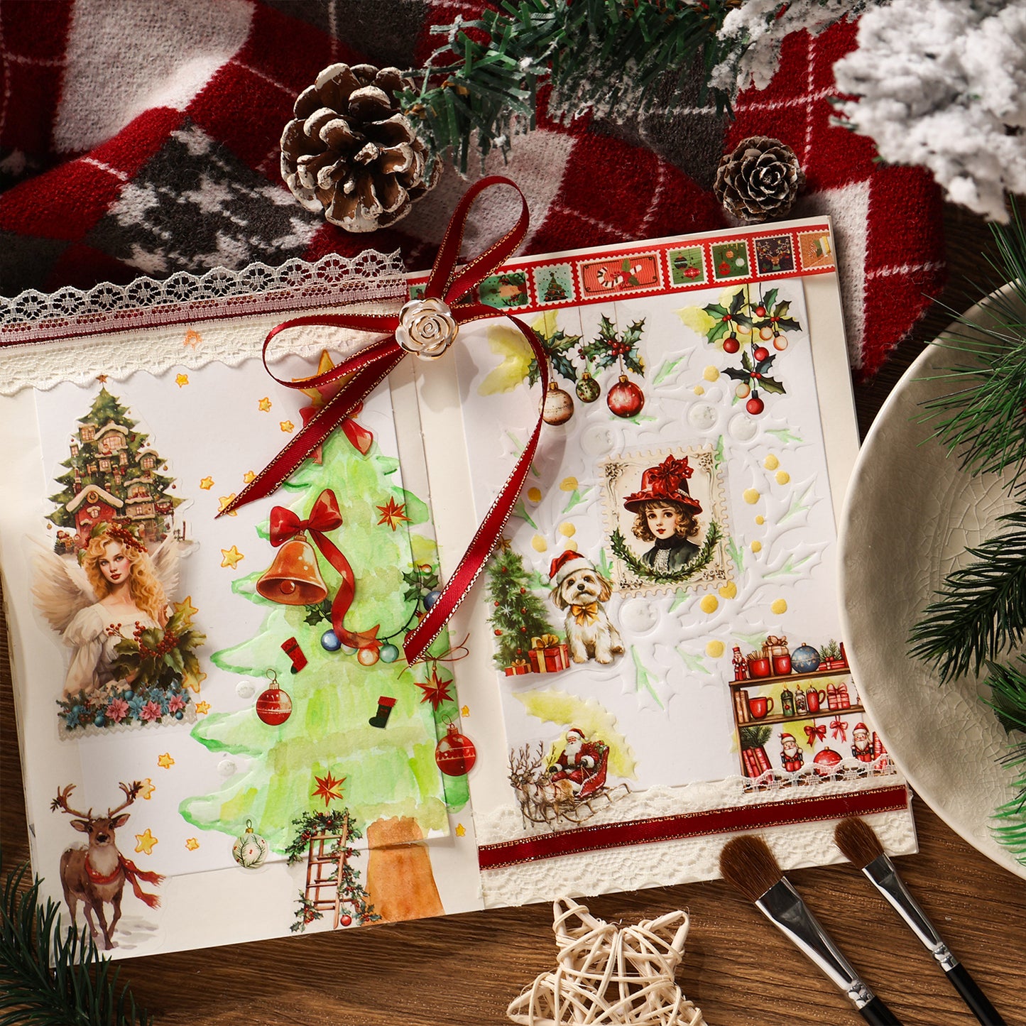 Christmas Winter Tales embossed Papers