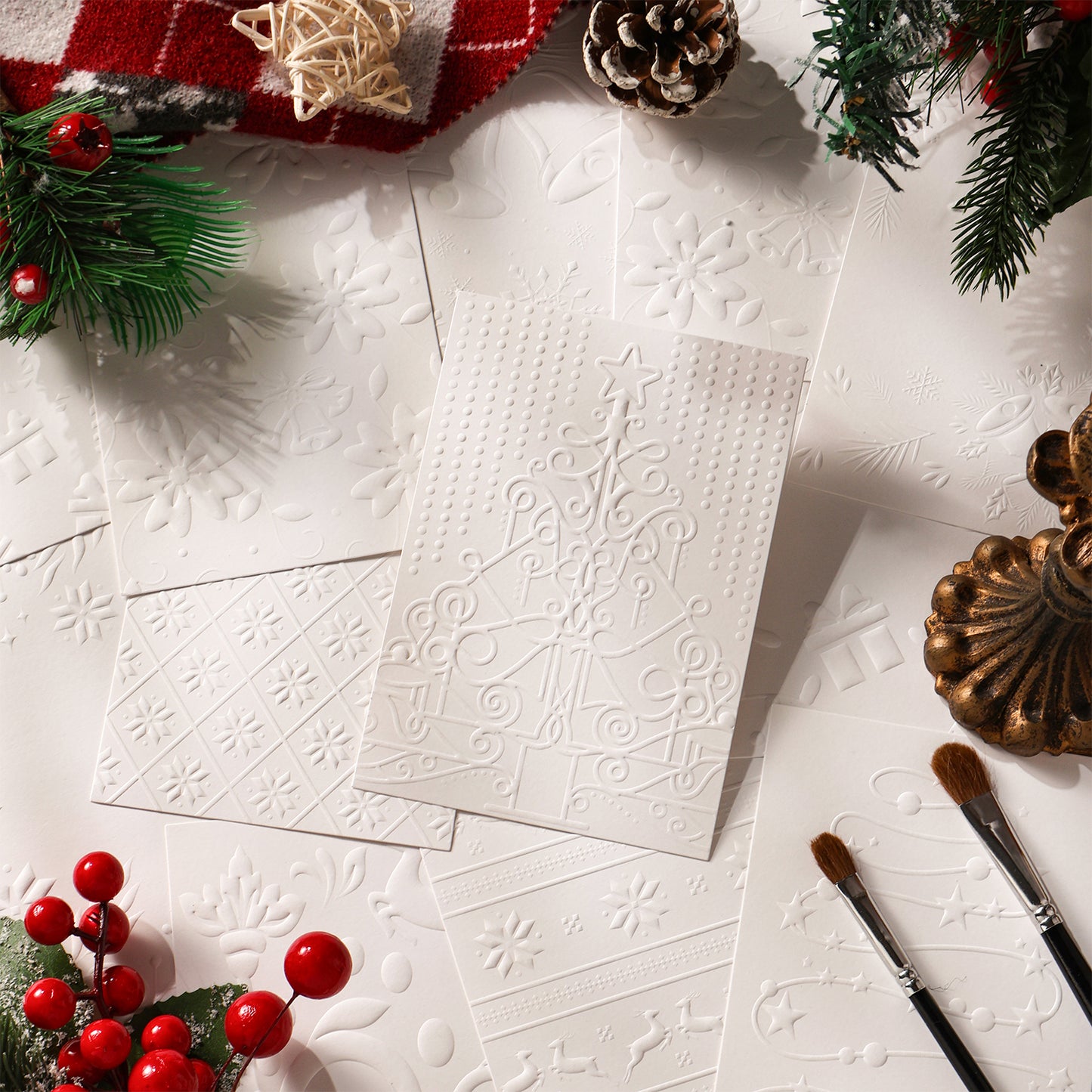 Christmas Winter Tales embossed Papers