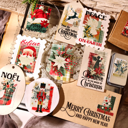 Vintage Christmas Gold Transfer Stickers