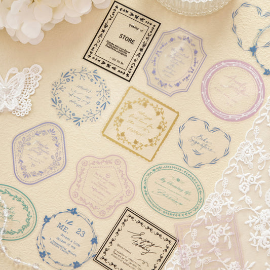 Vintage Typography Frame Stickers