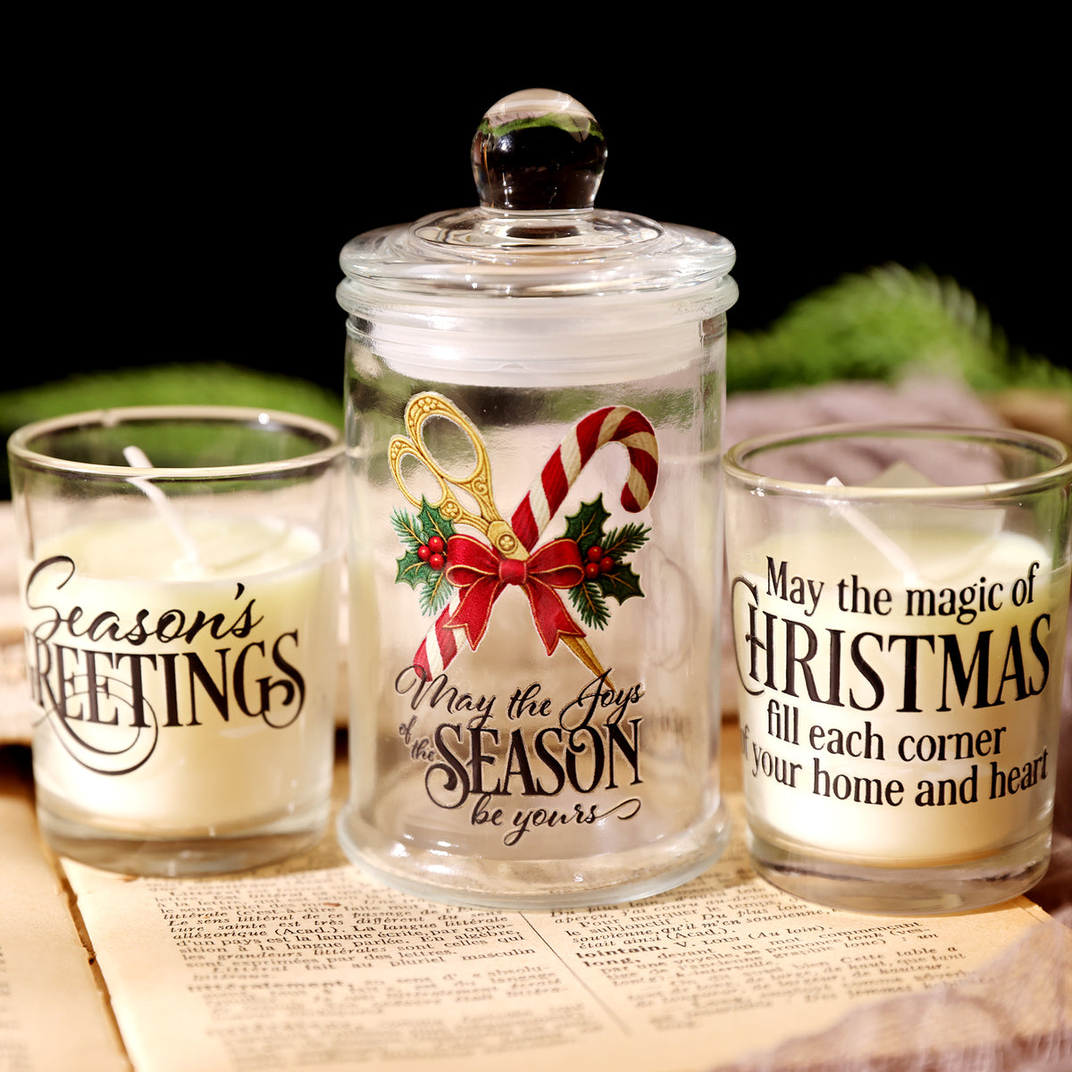 Christmas Typography Black Transfer Stickers