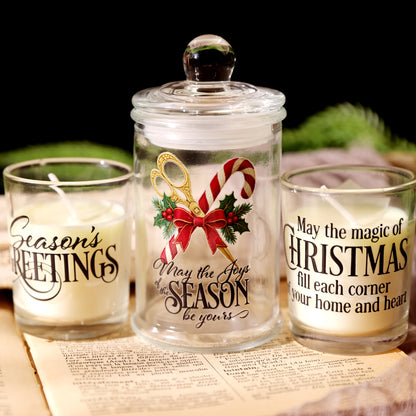 Christmas Typography Black Transfer Stickers