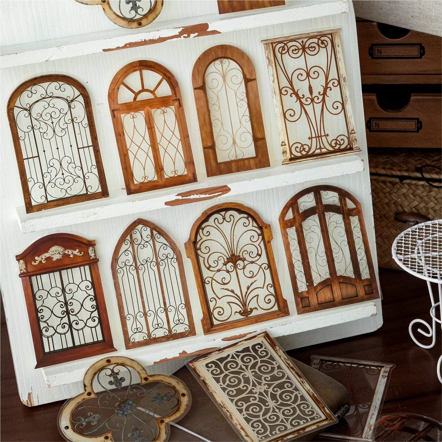 Iron Floral Window Stickers