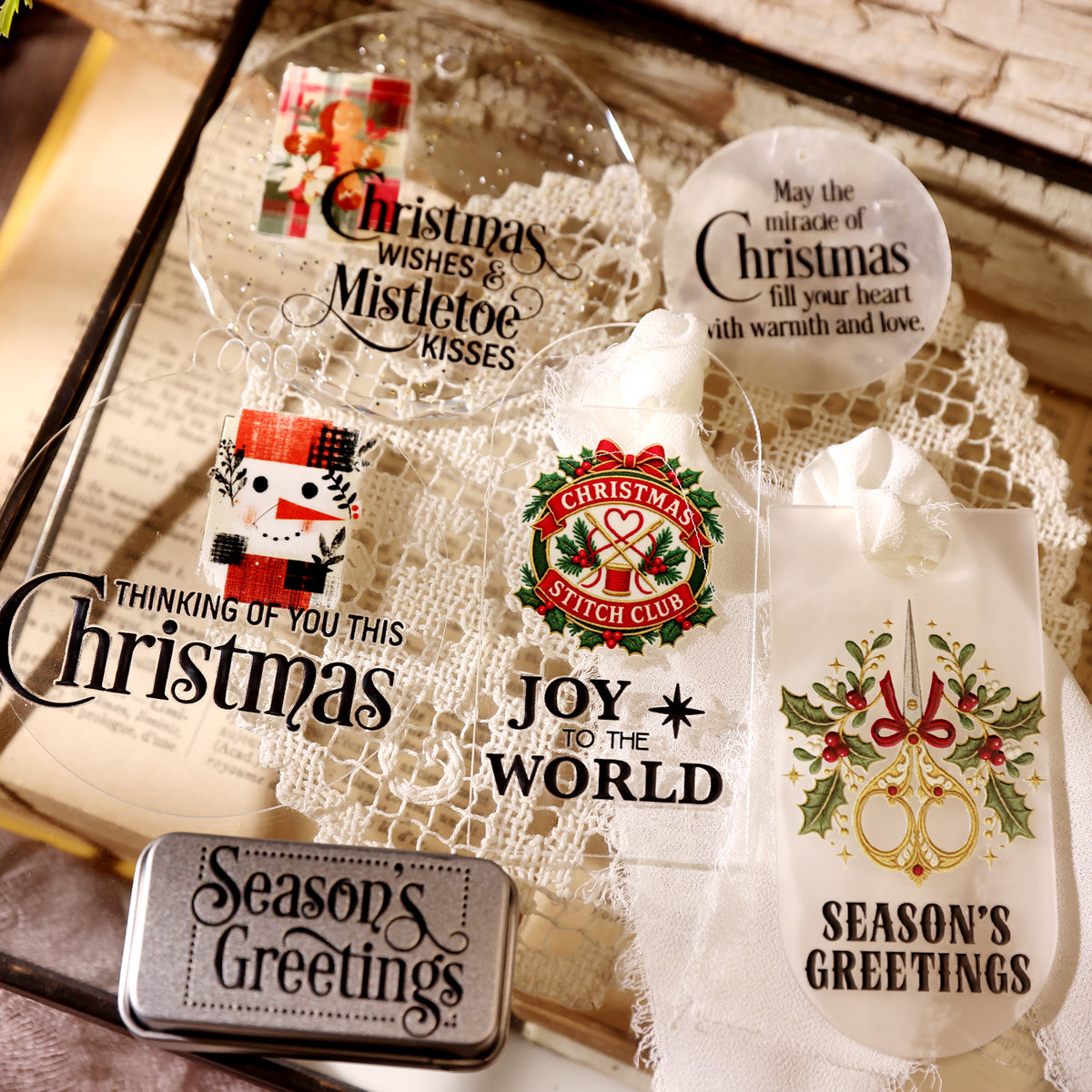 Christmas Typography Black Transfer Stickers