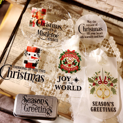 Christmas Typography Black Transfer Stickers