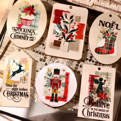 Vintage Christmas Gold Transfer Stickers