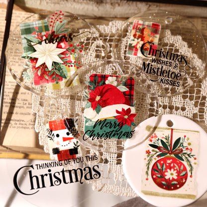 Vintage Christmas Gold Transfer Stickers