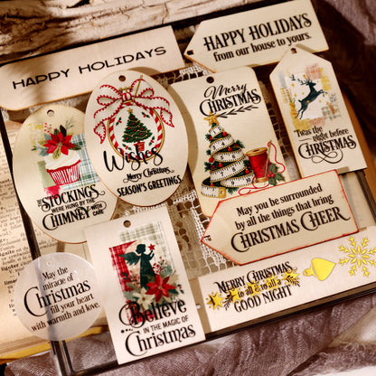 Christmas Typography Black Transfer Stickers