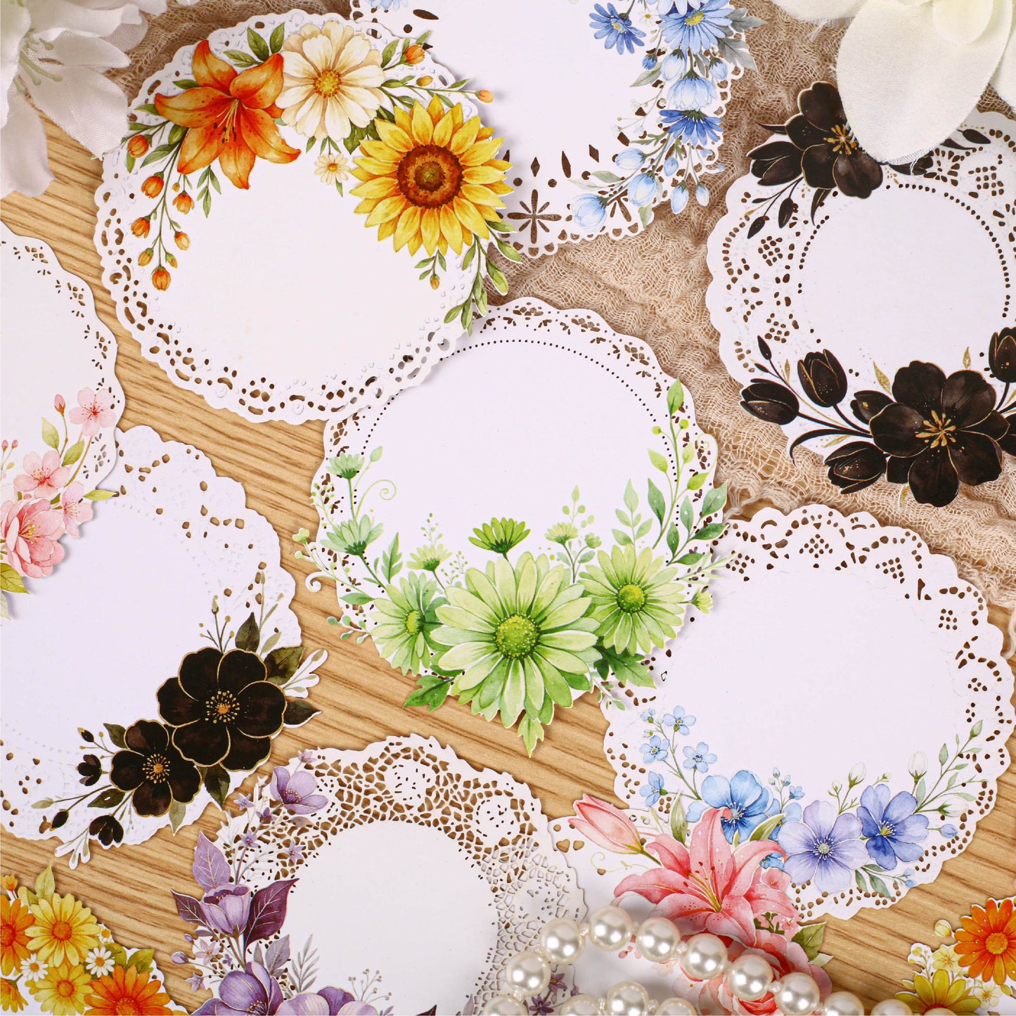 Lace Floral Stickers