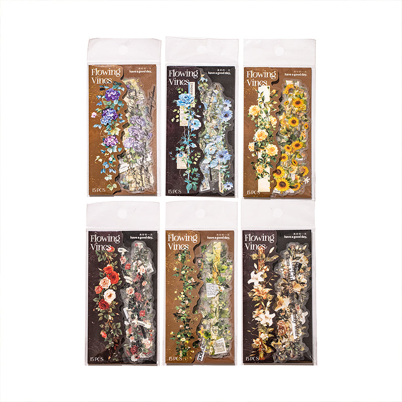 Floral Vine Stripe Stickers