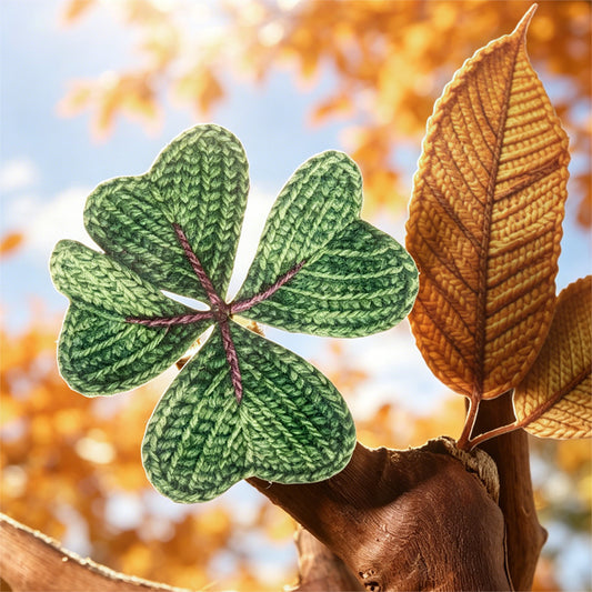 Knitted Autumn Leaves Stickers