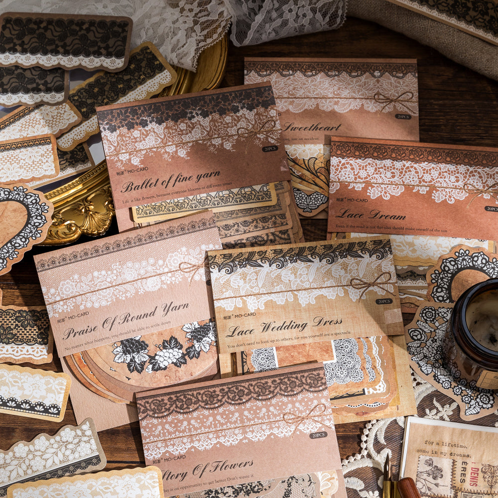 Vintage Yellowed Lace Paper