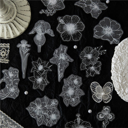 Moonlit Floral Shadows Stickers