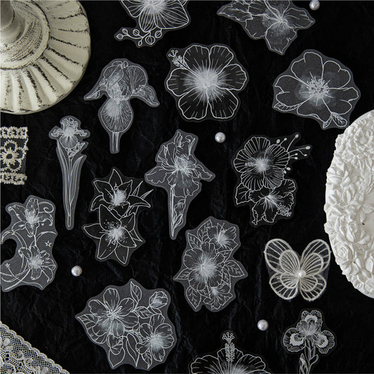 Moonlit Floral Shadows Stickers