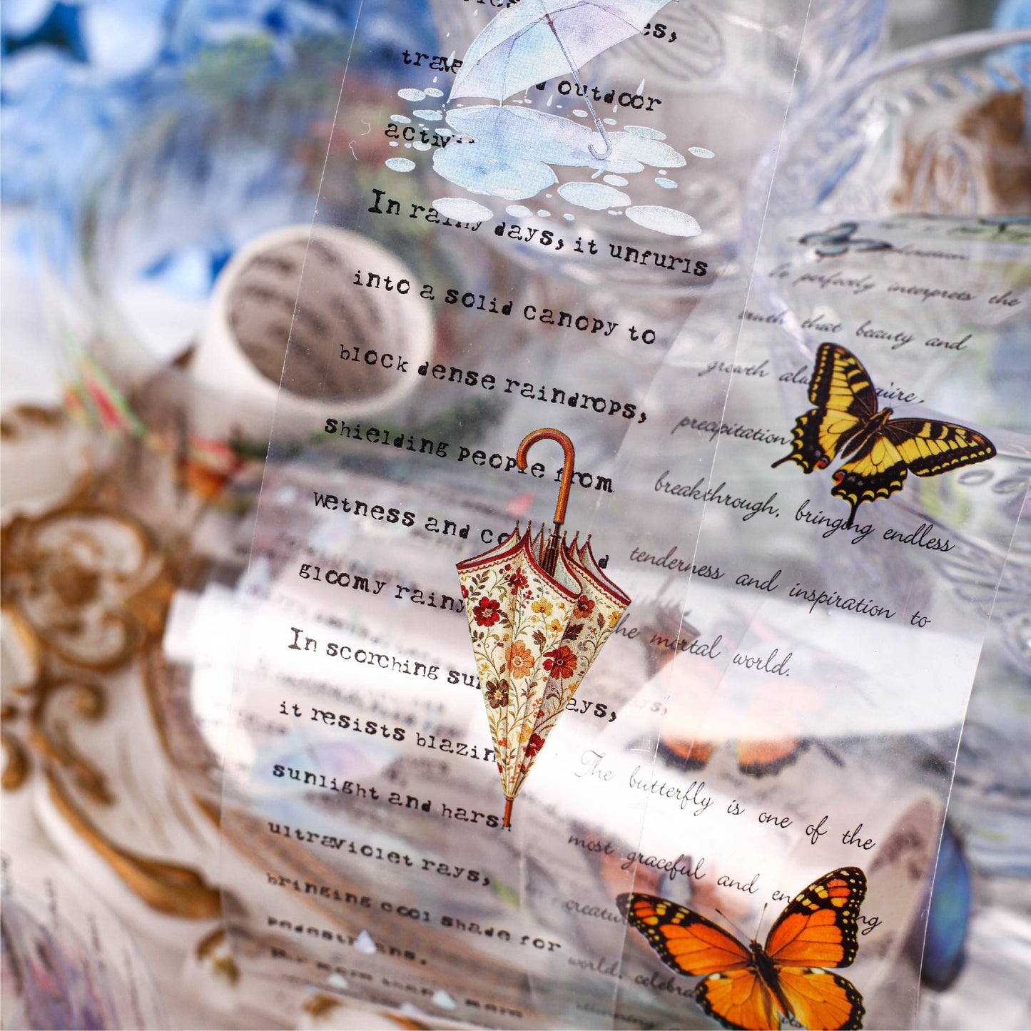 Butterfly English Ephemera Tape
