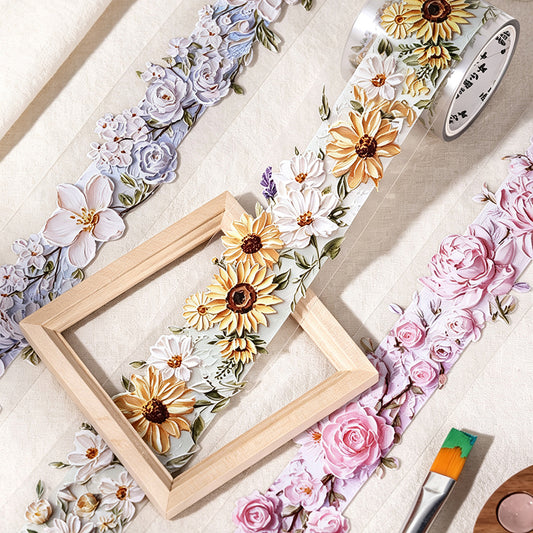 Embossed Oil Painting Floral Tape