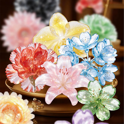 Glassy Flower Letters Stickers