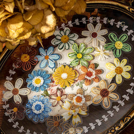 Vintage Embroidered Floral Stickers