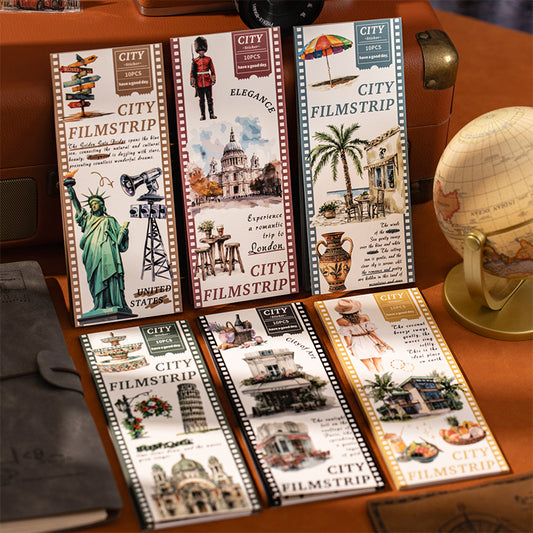 City Filmstrip Sticker Book