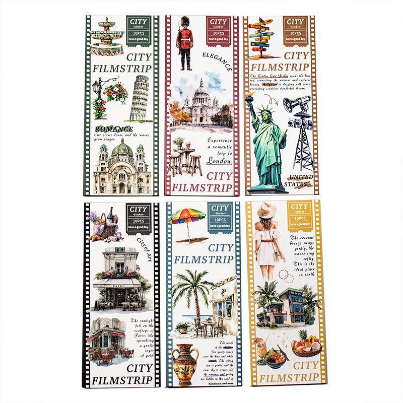 City Filmstrip Sticker Book
