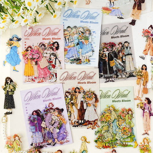 Wind Meets Flowers Stickers