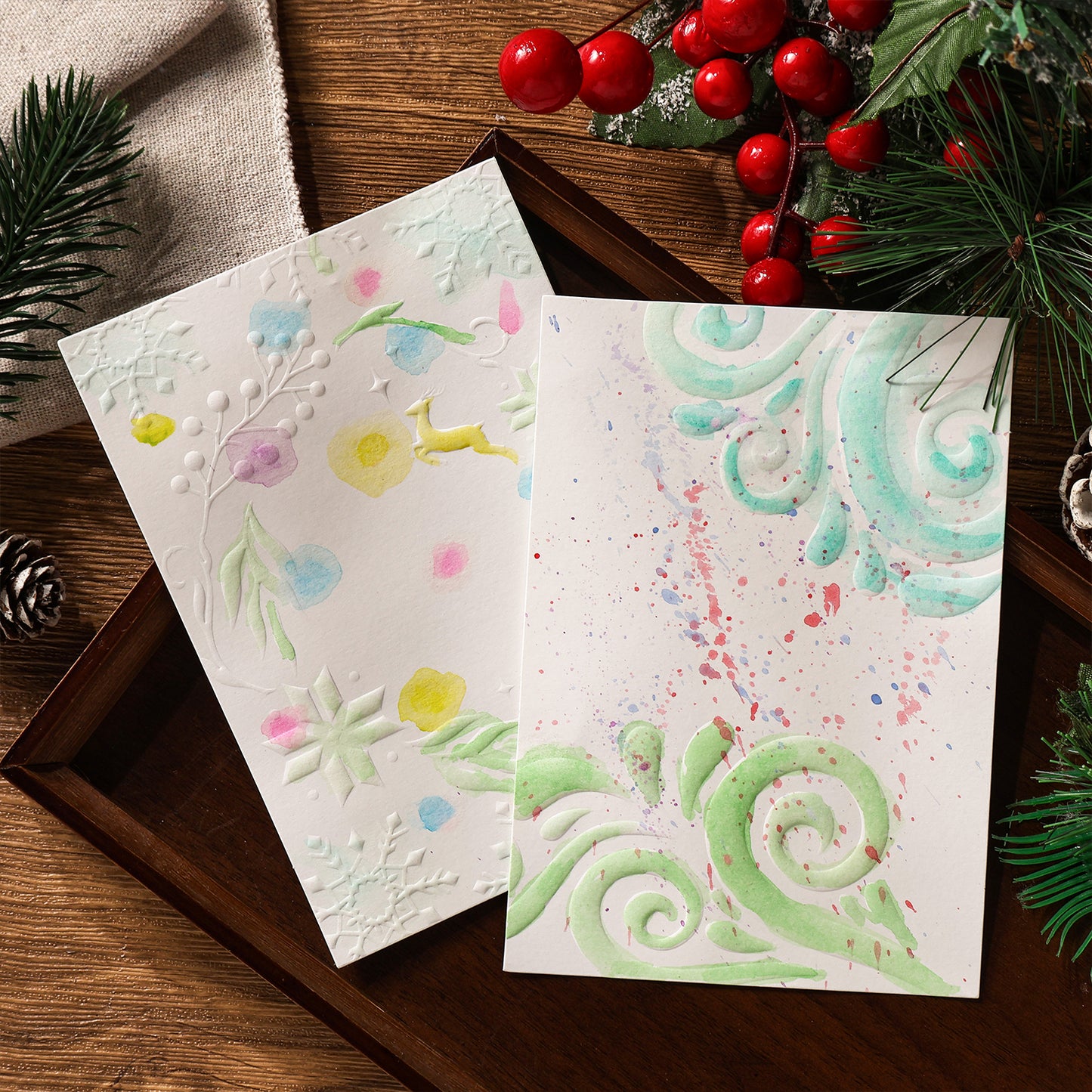 Christmas Winter Tales embossed Papers
