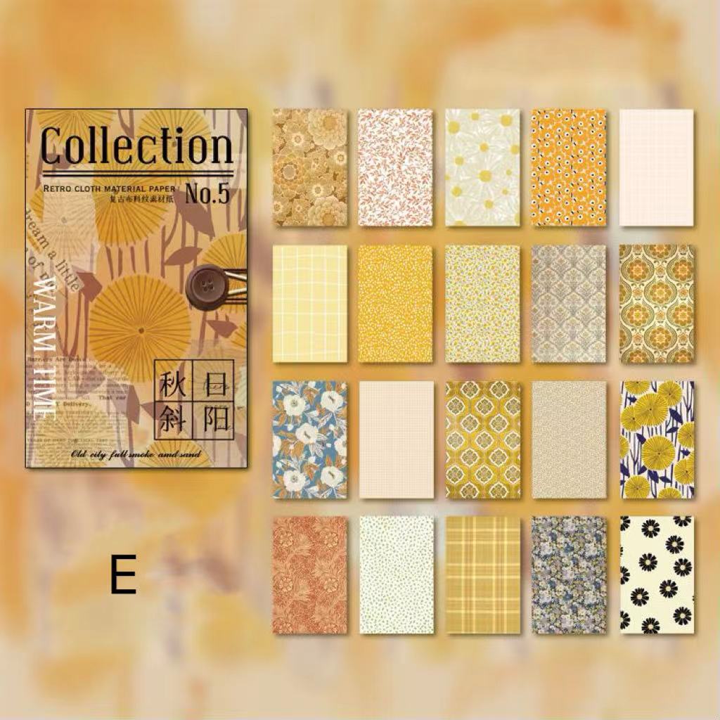 Time Warmth Series Vintage Scrapbook Papers 20pcs