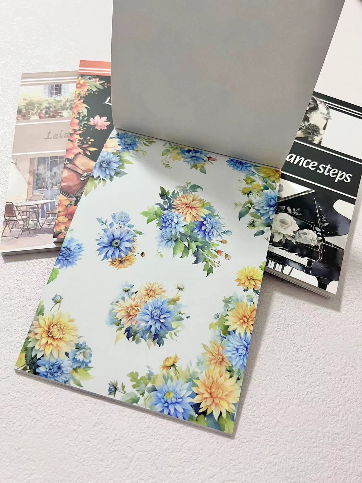 Flower Sticker Book Vintage Character Flower Landscaping Die-cutting Sticker Book – Doodle ...