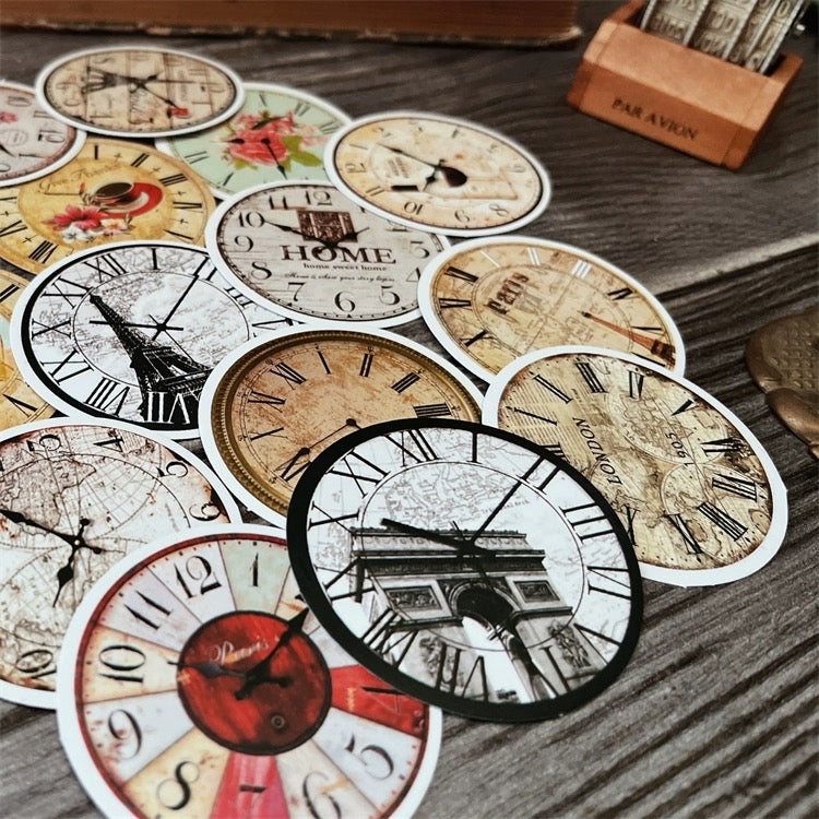 Round Clock Sticker Tim Holtz Vintage Style Decorative Clock Face Stickers – Doodle Diarys
