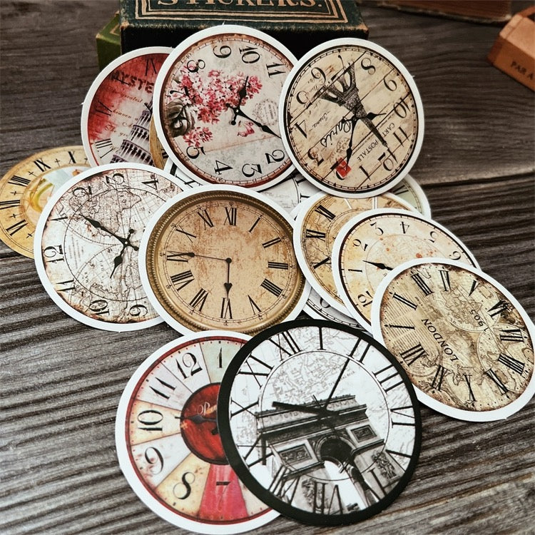 Time Clock Sticker Simple Tim Holtz Vintage Style Decorative Clock Face Stickers – Doodle Diarys