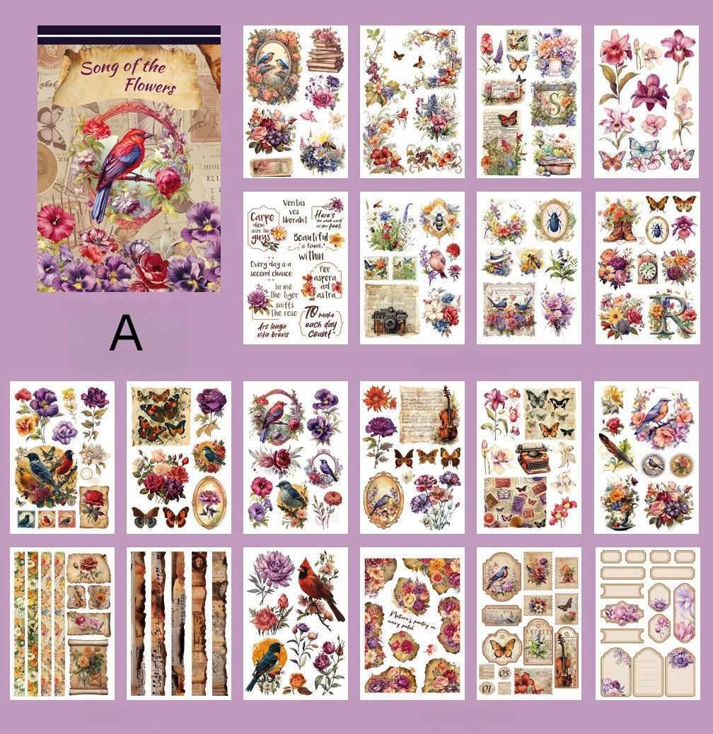 Vintage Flower Landscaping Sticker Book – Doodle Diarys