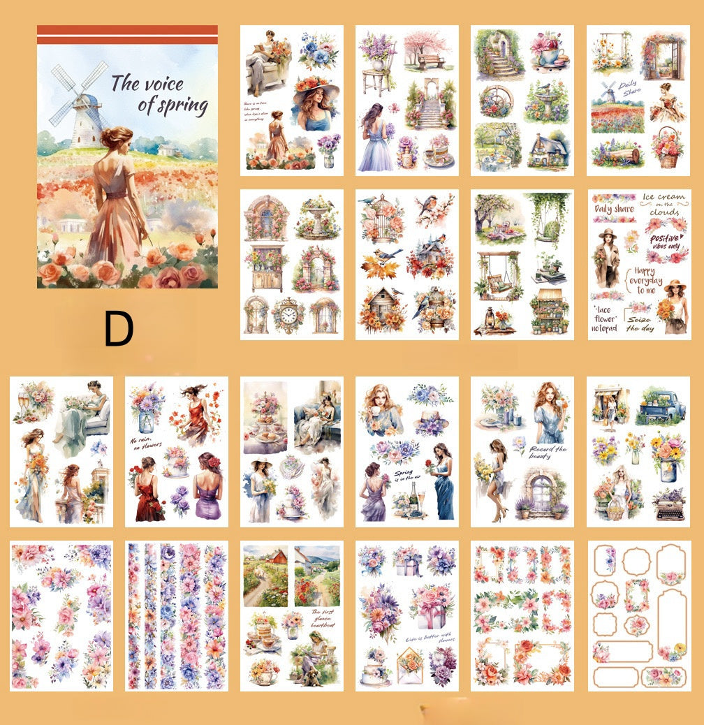 Flower Sticker Book Vintage Flower Landscaping Sticker Book – Doodle Diarys