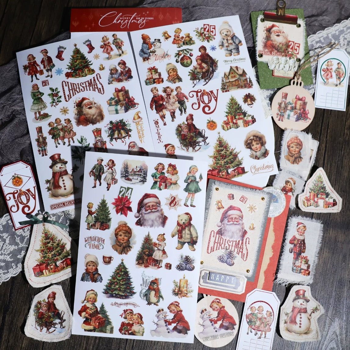 Christmas Rub-On Stickers for Journals, Planners & Holiday Crafts ...