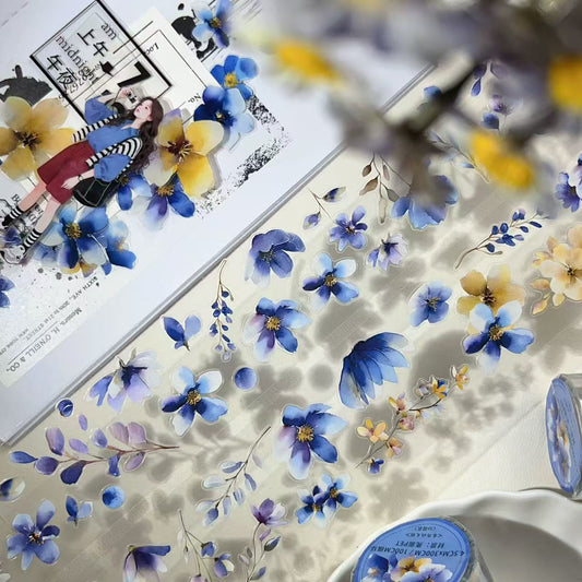 4.5cm*100cm Blue Violet Bloom Tape