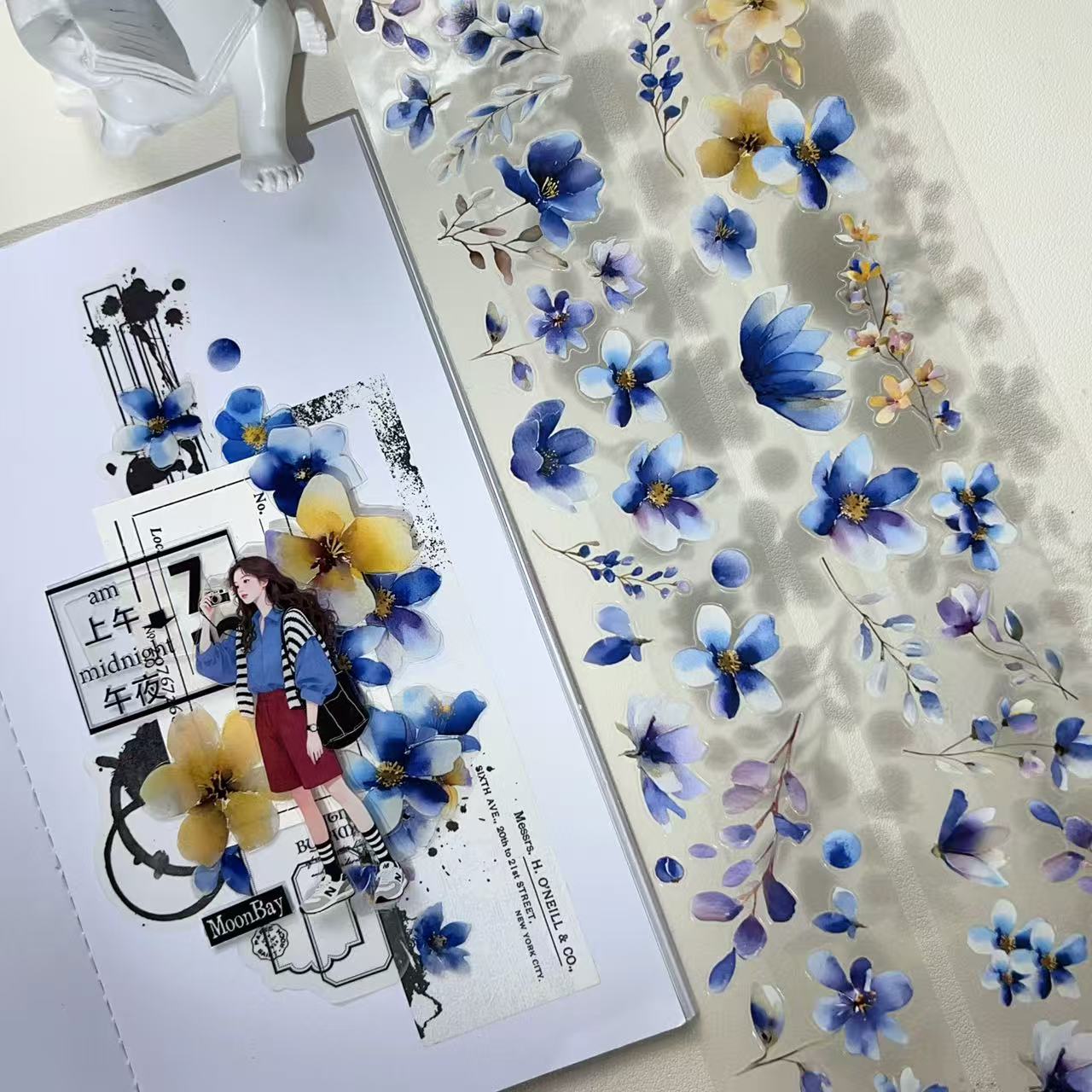 4.5cm*100cm Blue Violet Bloom Tape