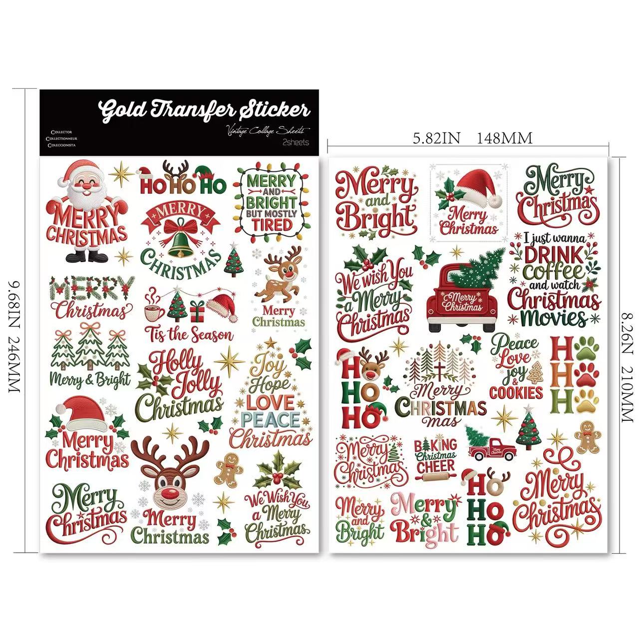 Embroidered Christmas Transfer Stickers