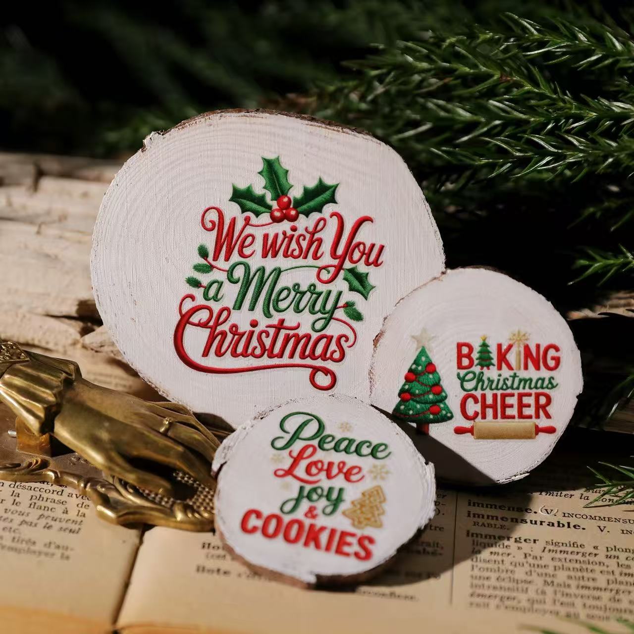 Embroidered Christmas Transfer Stickers